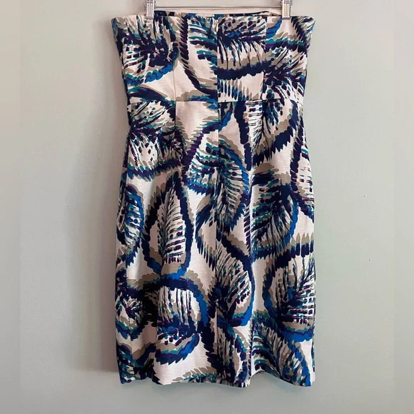 BANANA REPUBLIC Silk Floral Strapless Sheath Cocktail Dress Size 10 - Picture 6 of 13